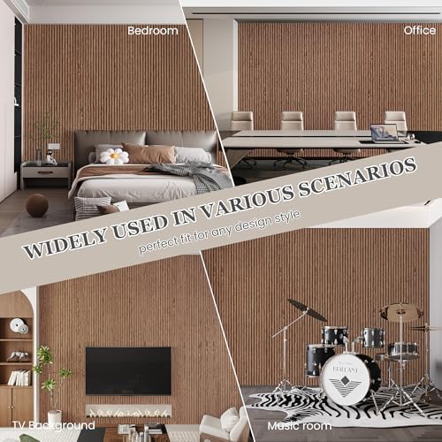 4 Pack Wood Salt Acoustic Wall Panels 94" x 12.6" x 0.8" - Image 4
