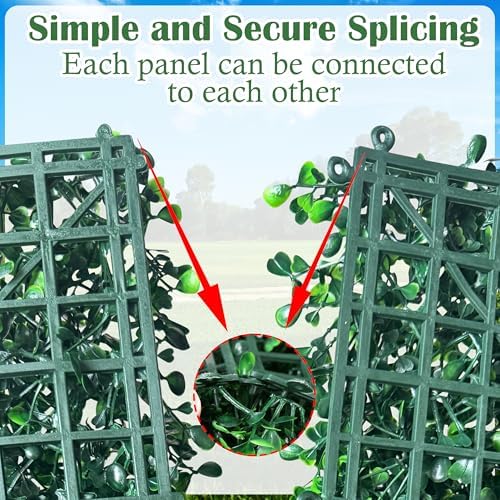 Sunnyglade 12 Pieces 20"x 20" Artificial Boxwood Panels Topiary Hedge Plant - Image 4
