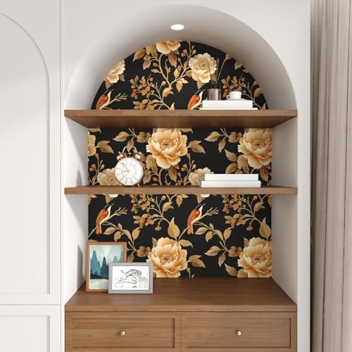 Laatse Dark Floral Bird Wallpaper Peel and Stick 17.5"x 118" - Image 7