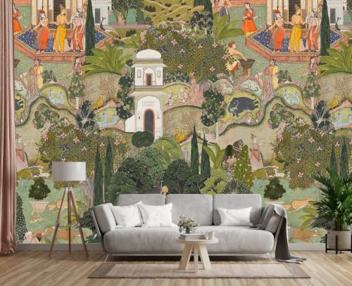 Toolhom European-Style Vintage Garden Wallpaper Peel and Stick by Toolhom