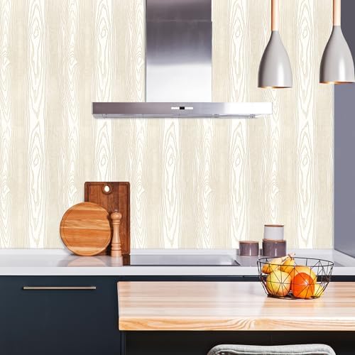 Beige and Gold Wood Contact Paper 17.3"x120" Peel and Stick Wallpaper - Image 6