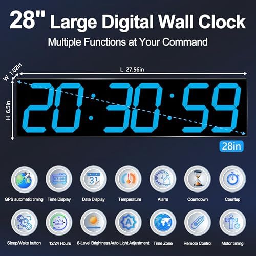 CHKOSDA 28 Inch Oversized Digital Wall Clock - Image 5