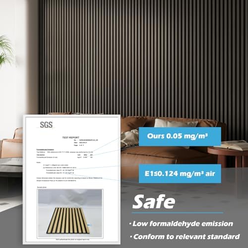 Art3d 108 x 12 in 3D Fluted Soundproof Wood Slat Wall Panel - Image 5