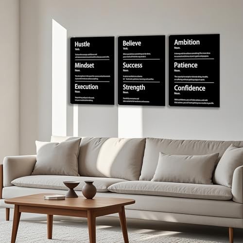 3 Panel Print Canvas Wall Art Motivational Office Wall Decor Painting - Image 3