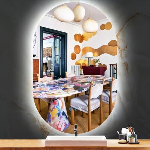 THEKLA 24 x 40 Inch Oval Backlit Mirror by THEKLABATHROOMLEDMIRROR