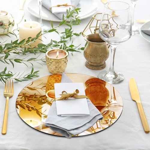 VASUHOME 8" Gold Mirror Centerpieces - Image 2