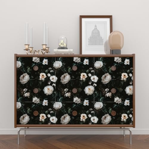 White Vintage Floral Peel and Stick Wallpaper 17.5" x 118" - Image 4