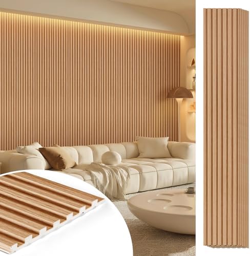 WPC Acoustic Slat Wall Panels 8-Pack 96'' x 6'' by LARWORKS