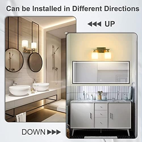Bathroom Vanity Light Fixture Brushed Nickel, 2-Light Wall Sconces - Image 4
