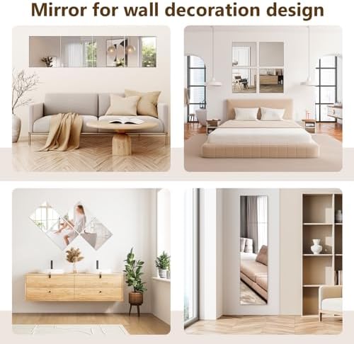 Shiftshade Mirror Wall Full Length, 12X12 Inch Unbreakable Mirror Tiles - Image 7