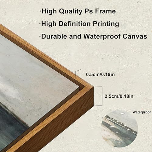 KBKBART Vintage Wall Art, Retro Coastal Seaside Beach House Framed Canvas Art - Image 2