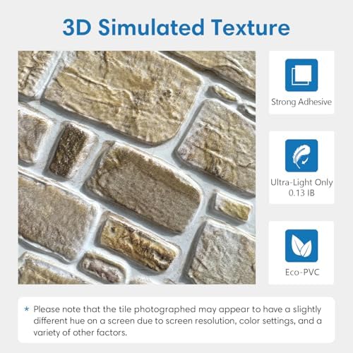 COMSTICKC 3D Faux Stone Wall Panels Peel and Stick - Image 3