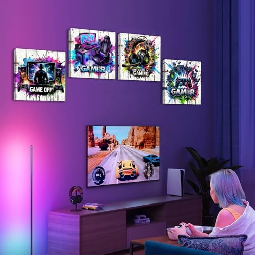Gaming Wall Art Teen Boys Bedroom Decor Neon Game Accessories Poster Cool - Image 4