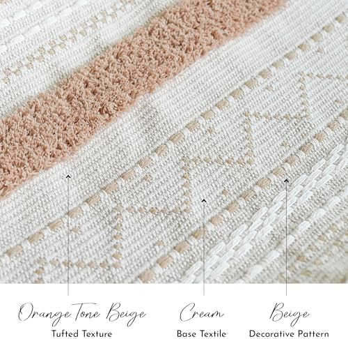 BlissBlush Long Vertical Wall Hanging Tapestry Woven Boho Farmhouse Decor Cream - Image 4