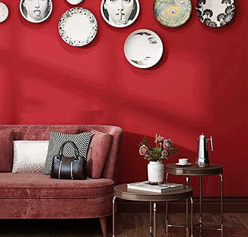 15.7" x 787" Red Wallpaper Red Contact Paper Solid Color Peel and Stick - Image 3