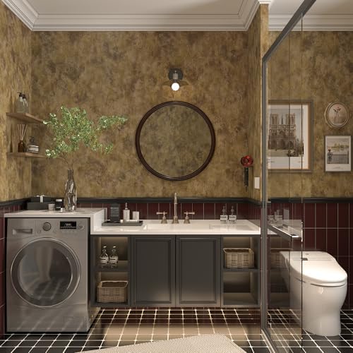 BAYYA Copper Wall Paper Peel and Stick Modern Removable Concrete Wallpaper - Image 2
