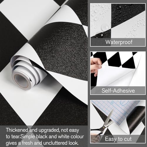 Black and White Peel and Stick Wallpaper Diamond Wallpaper Rhombus Contact - Image 2