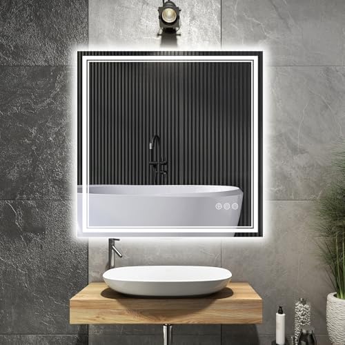 Ratsamee 30"x30" LED Bathroom Mirror by RATSAMEE