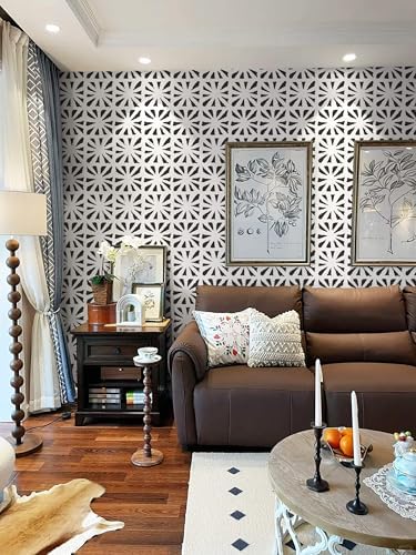 Dimoon 17.3''x157'' Peel and Stick Wallpaper Modern Black White Boho Contact - Image 6