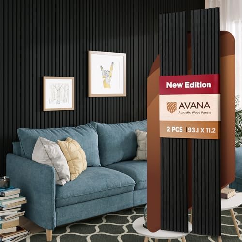 Avana Acoustic Wood Wall Panels – 93.2x11.25 Inch Panels – Fits 94x12 Layout – by AvanaHome