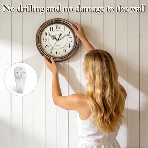 Geevon Vintage Wall Clock, Silent 12" Non Ticking Retro Round Clock Quartz - Image 4