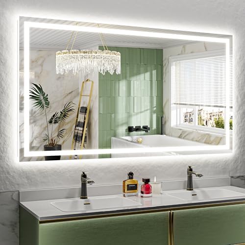 72x40 LED Bathroom Mirror with Lights, Lighted Vanity Mirror by YEELAIT