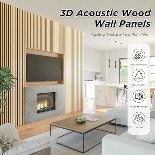 SMARTSTANDARD 4 Pack 105.9" x 12.6" Wood Slat Wall Panels - Image 4