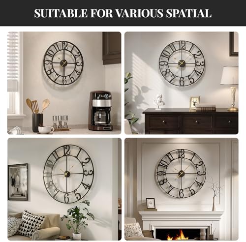 Cuspin Black Wall Clock 16 Inch Modern Clocks - Image 5