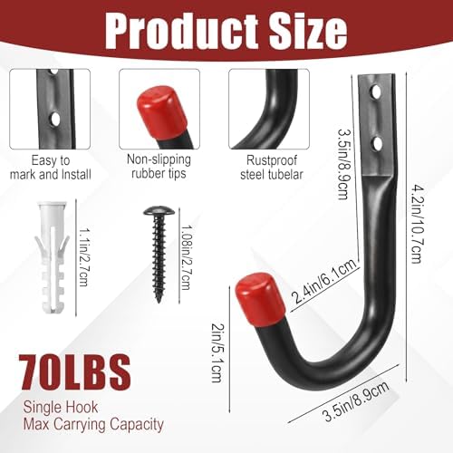 24 Pcs Heavy Duty Garage Hooks 3.5" Iron Utility Hook - Image 2