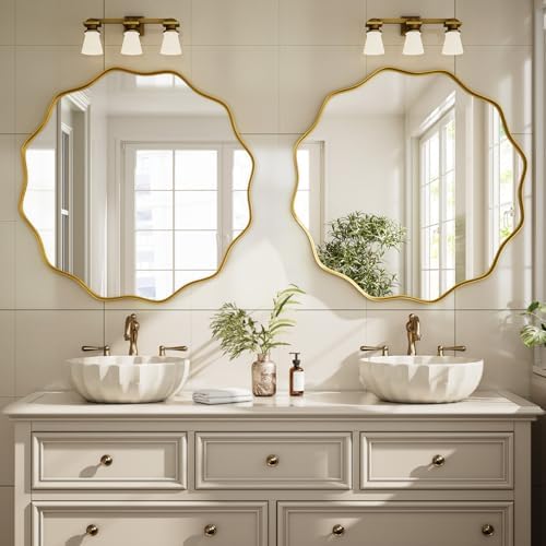 Gold Scalloped Circle Mirror - Image 2