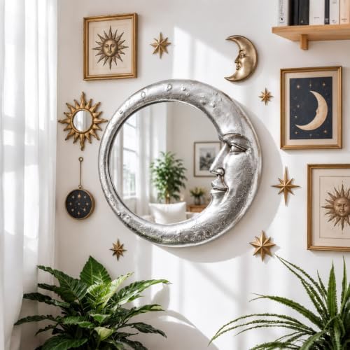 Novabright Moon Crescent Celestial Mirror 90s Wall Decor - Image 2