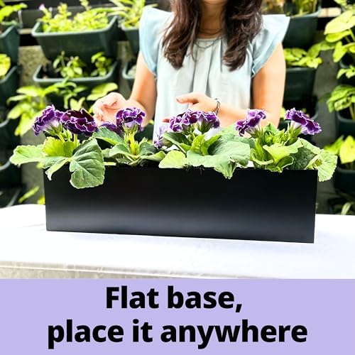 LaLaGreen Wall Planters for Outdoor Plants Carbon Steel Black Metal Hanging - Image 4