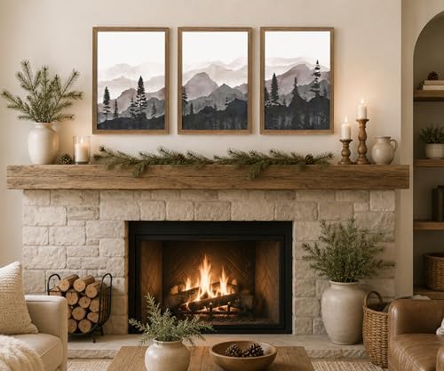 Framed Pine Forest Wall Art Set of 3, Misty Mountain Landscape, 12x16 Inch - Image 6