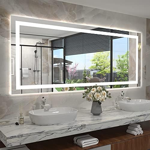 72x48 LED Lighted Bathroom Mirror by ODDSANMirrors