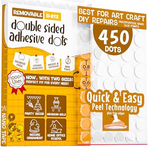 D-NYX Double Sided Tape Sticky Dot Stickers 280, 550 or 700 Pack Removable by D-NYX