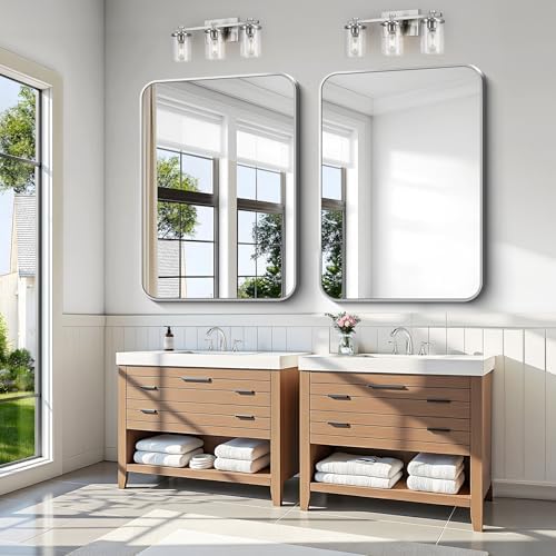 KOCUUY Silver Bathroom Mirror, 48x36 Inch Large Bathroom Mirror - Image 6