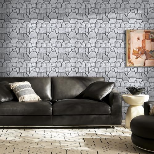 Commomy Faux Stone Peel and Stick 3D Wall Panels 10 Pcs 11.8" x 11.8" - Image 2