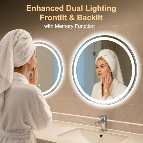 24 Inch Round LED Bathroom Mirror - Image 3