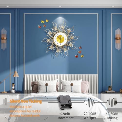 FLEBLE Decorative Large Wall Clocks Modern Clock Silent Battery Operated - Image 3