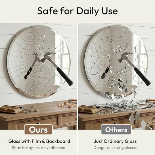 24 Inch Round Frameless Bathroom Mirror - Image 5