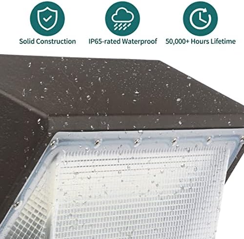 kadision LED Wall Pack with Dusk-to-Dawn Photocell, 60W 7800lm 5000K 100-277V - Image 3