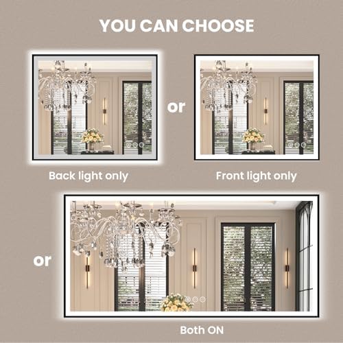 Amorho 24"x36" LED Bathroom Mirror, Frontlit&Backlit, Controlled Separately - Image 3