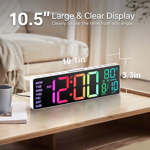 JALL 10.5'' Large Digital Alarm Clock - Image 2