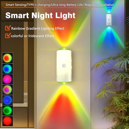 Rechargeable Motion Sensor Light, Magnetic Battery Operated Wall Sconces - Image 2