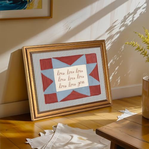 Gold Framed Vintage Love Wall Art, Romantic Love You Print - Image 2