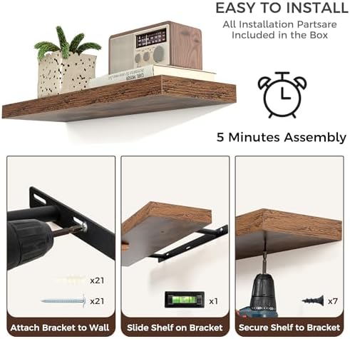 48" Wide x 9" Deep Floating Shelves - Image 4