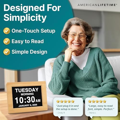 American Lifetime New 2026 Dementia Clock Large Digital Clock - Image 4