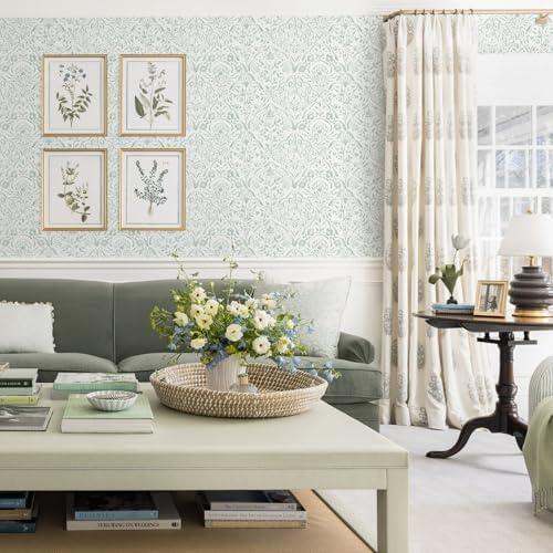 Dimoon Boho Peel and Stick Wallpaper Soft Sage Green Contact Paper French - Image 2