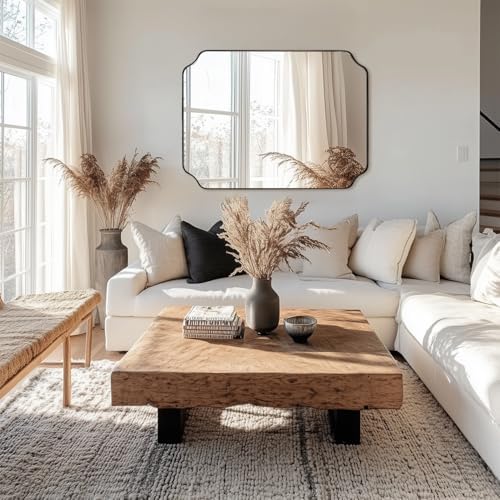 ANDY STAR Rectangle Mirror 30x40 Inch, Brushed Bronze Scalloped Mirror - Image 6