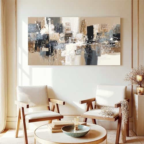 Modern Abstract Brown Canvas Wall Art Decor Prints - Image 3